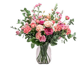 bouquet in glass vase